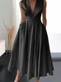 Elegant Deep V-Neck Maxi Dress